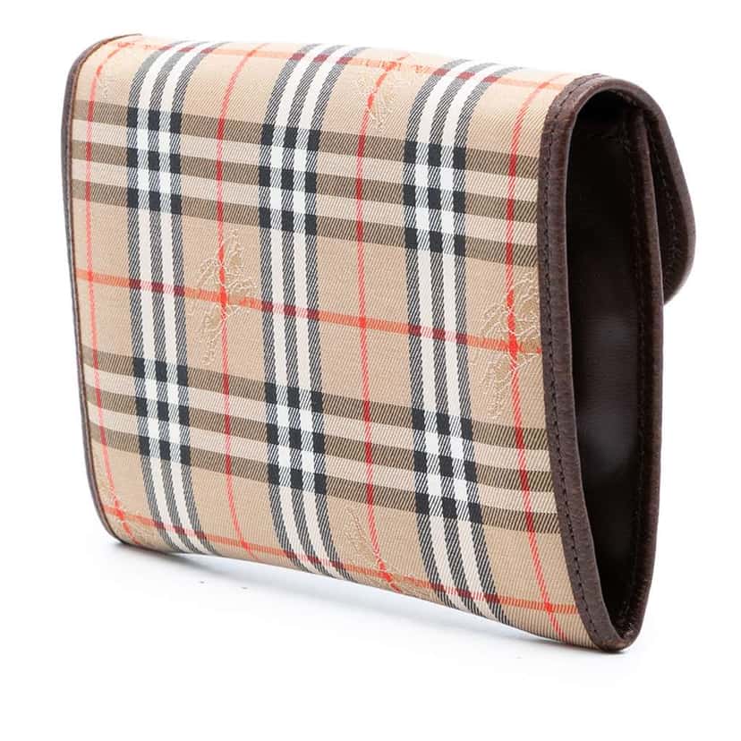 Burberry Haymarket Check Canvas Clutch Beige Canvas Very good condition - Back View