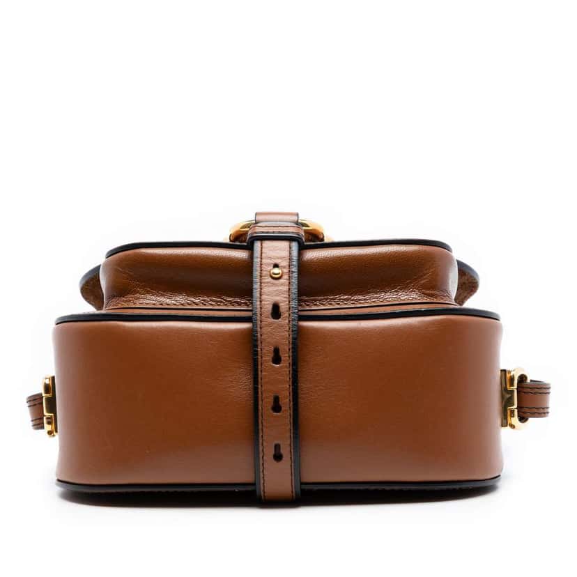 Miu Miu Mini Goatskin Madras Dahlia Satchel Brown Leather Very good condition - Inside View