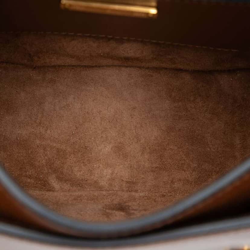 Miu Miu Mini Goatskin Madras Dahlia Satchel Brown Leather Very good condition - Model View