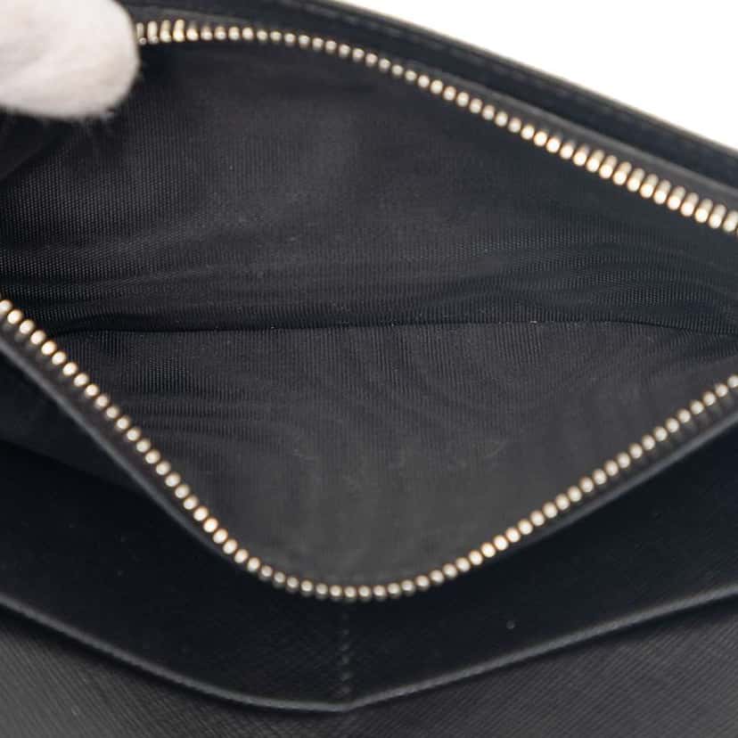 Prada Saffiano Bifold Long Wallet Black Leather Very good condition - Box View