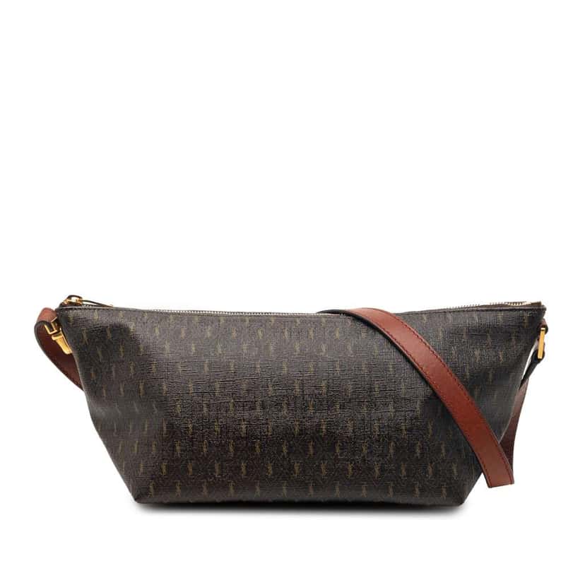 Saint Laurent Le Monogramme Coated Canvas Shoulder Bag Brown Canvas Very good condition - Front View