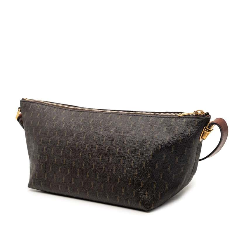 Saint Laurent Le Monogramme Coated Canvas Shoulder Bag Brown Canvas Very good condition - Back View