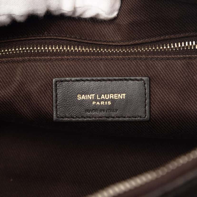 Saint Laurent Le Monogramme Coated Canvas Shoulder Bag Brown Canvas Very good condition - Box View