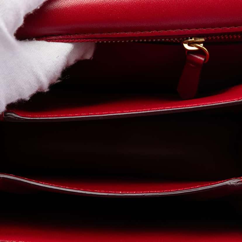 Celine Small Calfskin Classic Box Red Leather Very good condition - Model View