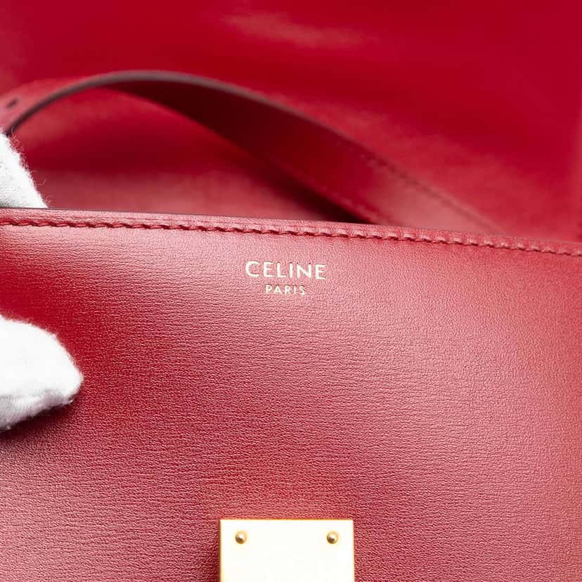 Celine Small Calfskin Classic Box Red Leather Very good condition - Box View