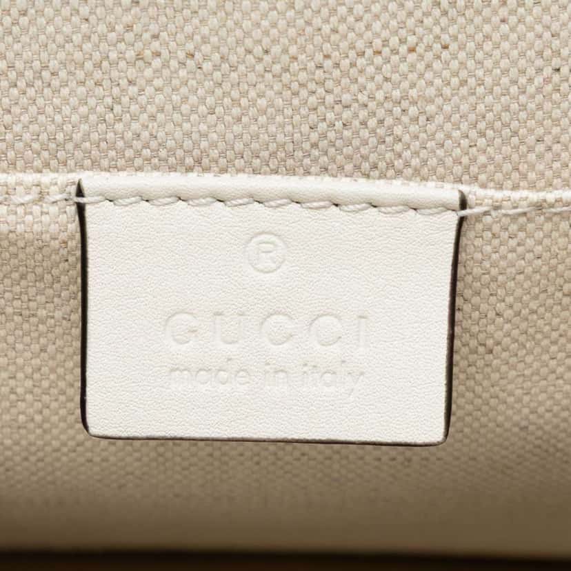 Gucci Medium Leather Bamboo Dionysus Web Satchel White Leather Very good condition - Box View