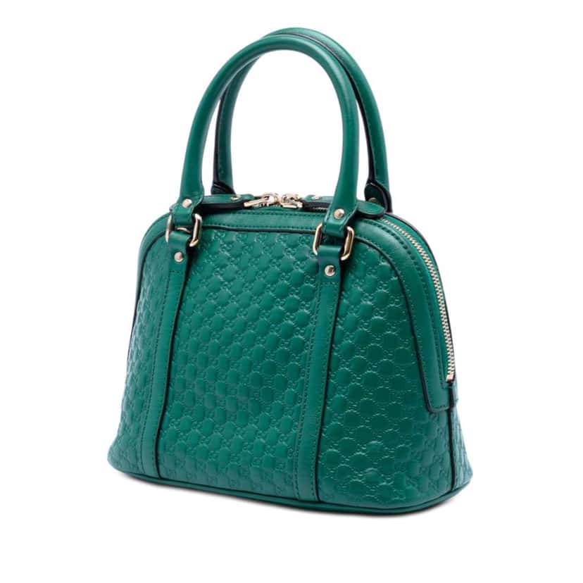 Gucci Mini Microguccissima Dome Satchel Green Leather Very good condition - Back View