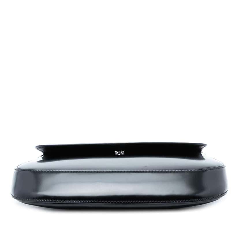 Prada Spazzolato Leather Cleo Flap Shoulder Bag Black Leather Very good condition - Inside View