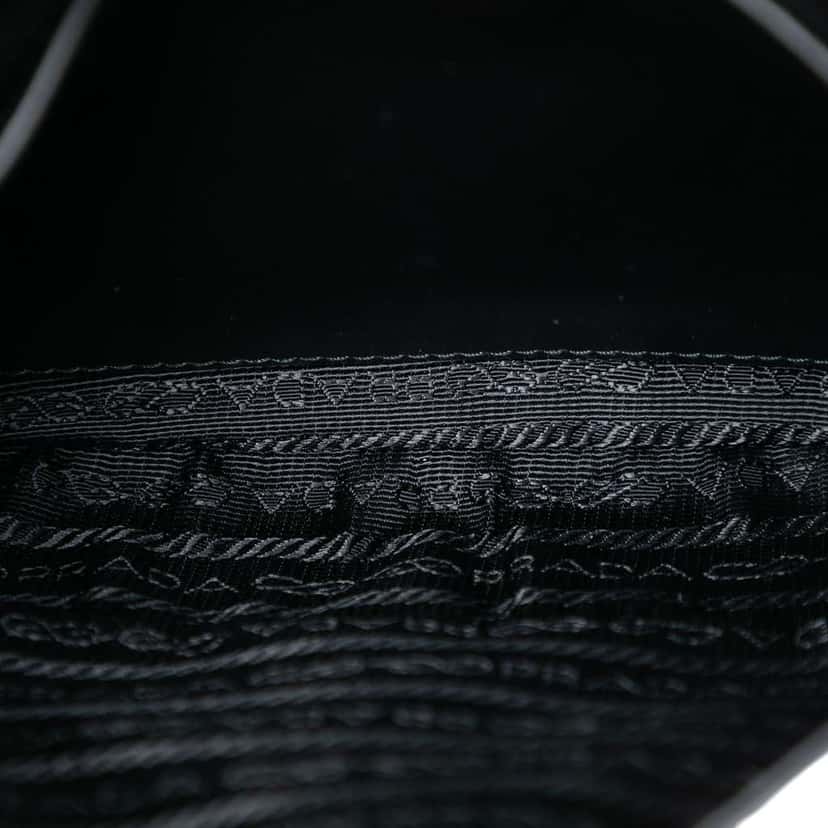 Prada Spazzolato Leather Cleo Flap Shoulder Bag Black Leather Very good condition - Model View