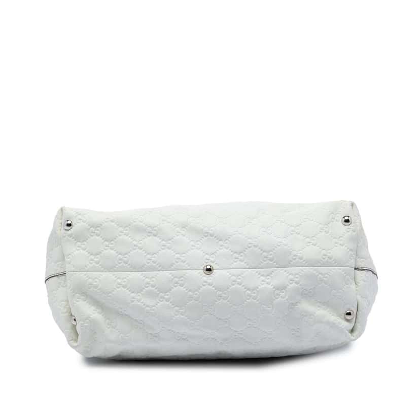 Gucci Medium Guccissima Icon Bit Tote White Leather Very good condition - Inside View