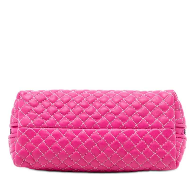 Bottega Veneta Quilted Nappa Zip Pouch Pink Leather Very good condition - Inside View