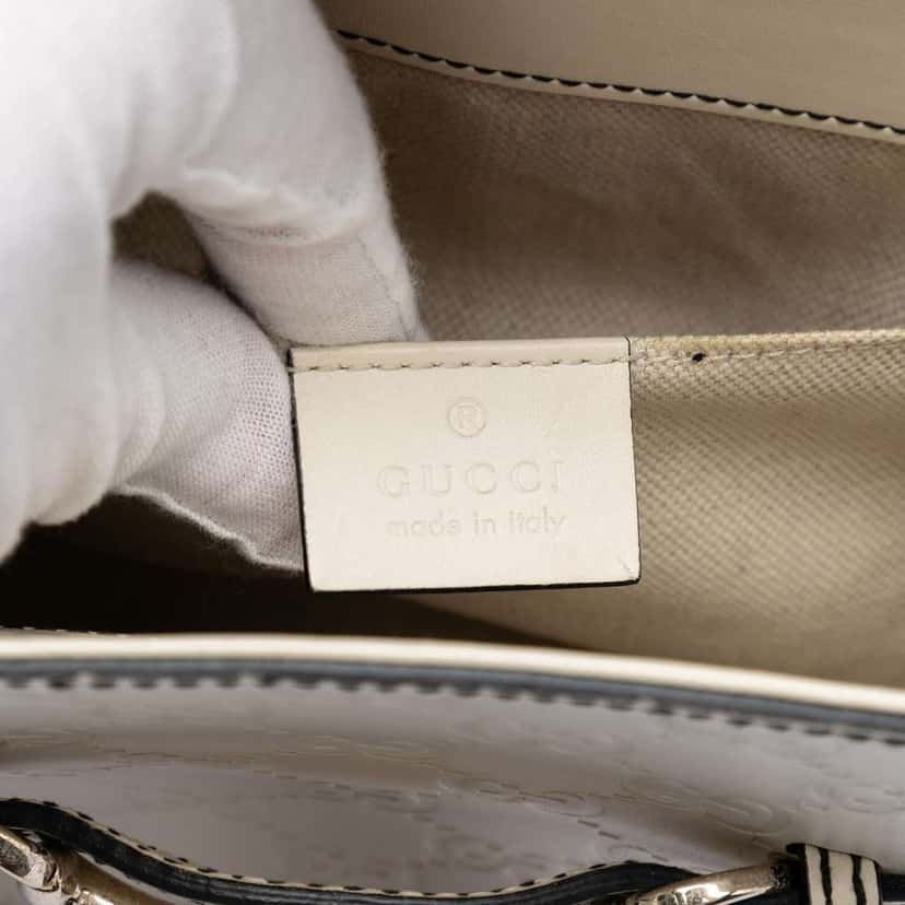 Gucci Small Guccissima Emily Shoulder Bag White Leather Very good condition - Box View