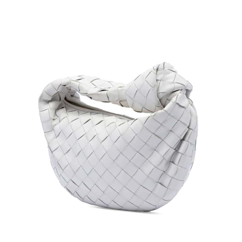 Bottega Veneta Mini Nappa Intrecciato Jodie White Leather Very good condition - Back View