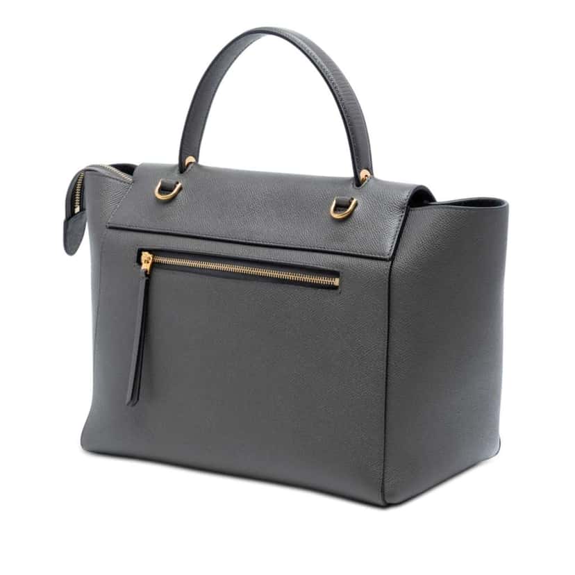 Celine Mini Grained Calfskin Belt Bag Grey Leather Very good condition - Back View