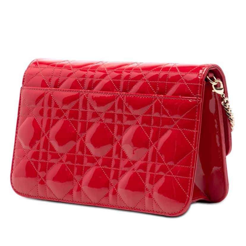 Dior Patent Cannage Miss Dior Promenade Crossbody Red Leather Very good condition - Back View