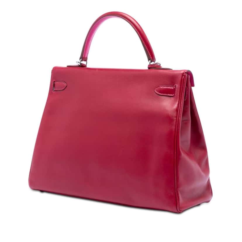 Hermès Tadelakt Verso Kelly II Retourne 35 Red Leather Very good condition - Back View