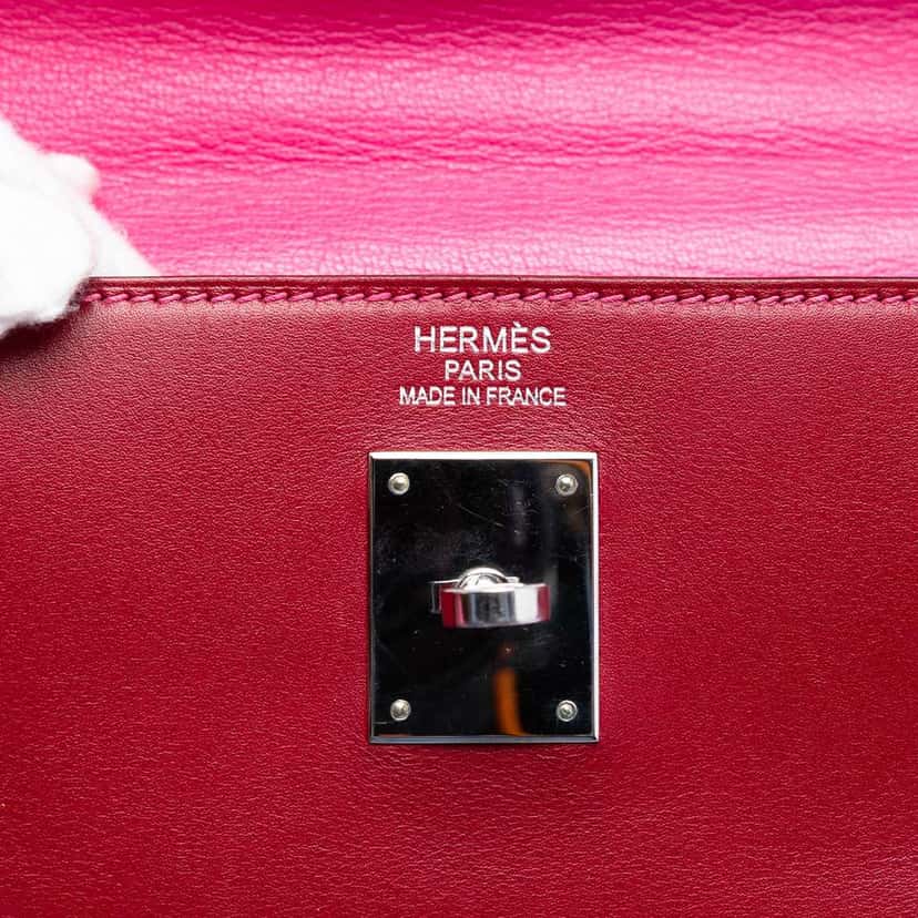 Hermès Tadelakt Verso Kelly II Retourne 35 Red Leather Very good condition - Box View