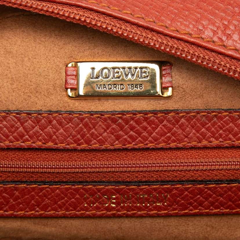 Loewe Grained Calfskin Handbag Brown Leather Very good condition - Box View