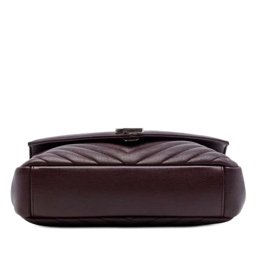 Saint Laurent Medium Chevron Sheepskin Monogram College Satchel Red Leather Very good condition - Inside View