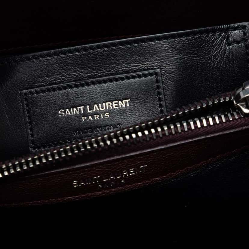 Saint Laurent Medium Chevron Sheepskin Monogram College Satchel Red Leather Very good condition - Box View