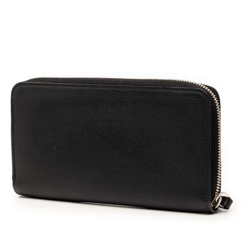 Louis Vuitton Leather Lockme Zippy Wallet Black Leather Very good condition - Back View