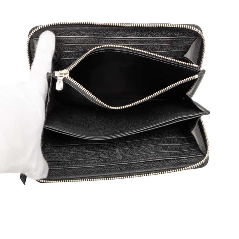 Louis Vuitton Leather Lockme Zippy Wallet Black Leather Very good condition - Model View
