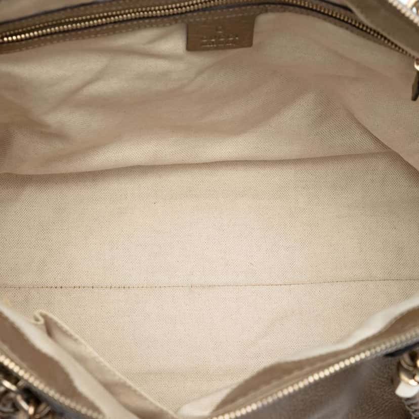Gucci Large Leather Bella Tote Gold Leather Very good condition - Model View