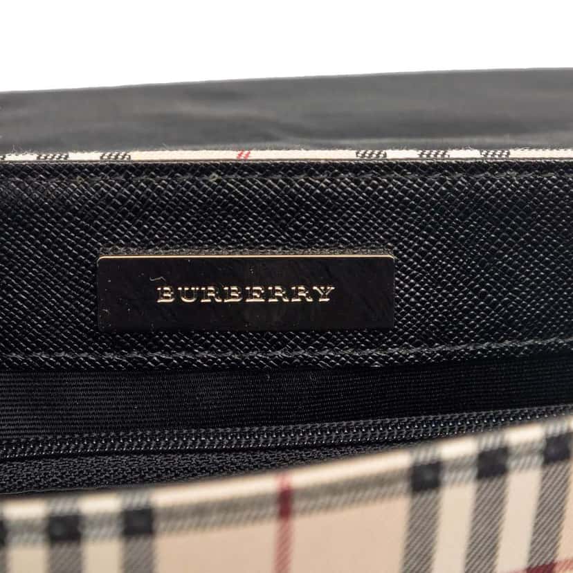 Burberry House Check Canvas Flap Crossbody Beige Canvas Very good condition - Box View