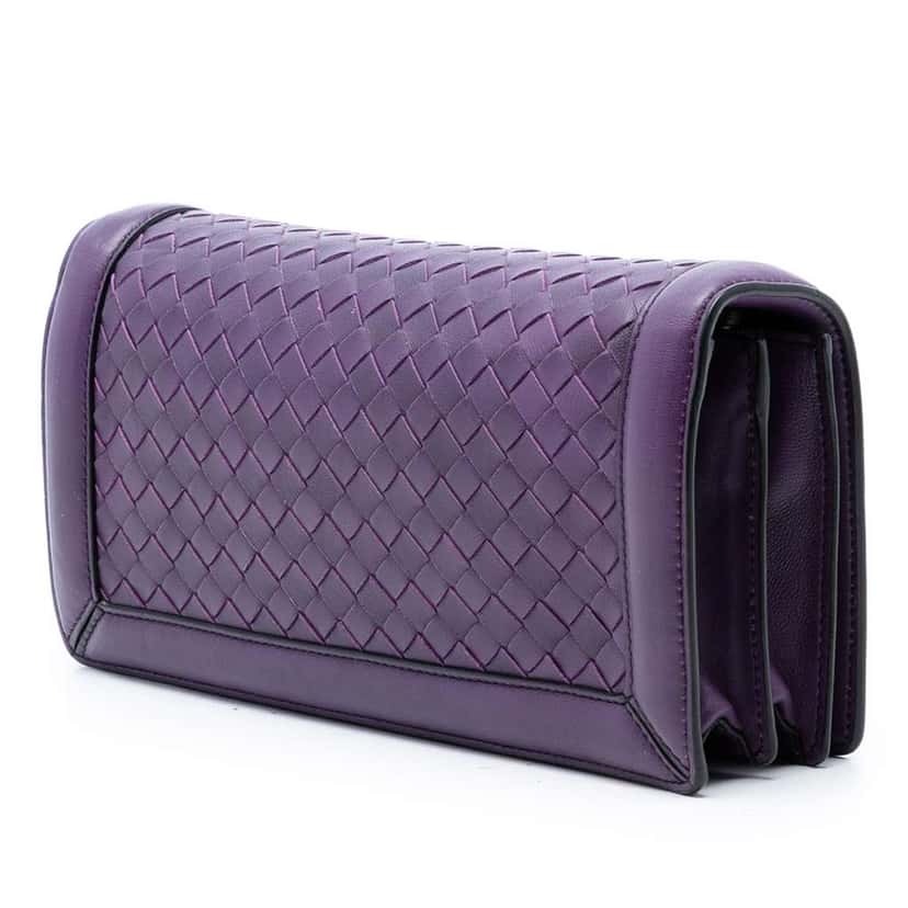 Bottega Veneta Nappa Intrecciato Olimpia Knot Crossbody Purple Leather Very good condition - Back View