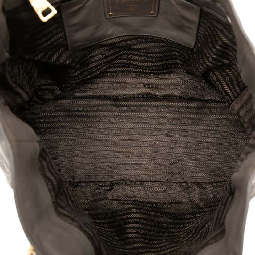 Prada Vitello Shine Satchel Brown Leather Very good condition - Model View