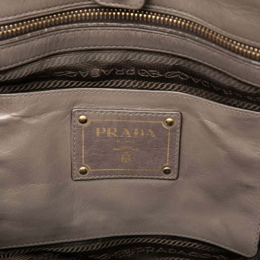 Prada Vitello Shine Satchel Brown Leather Very good condition - Box View