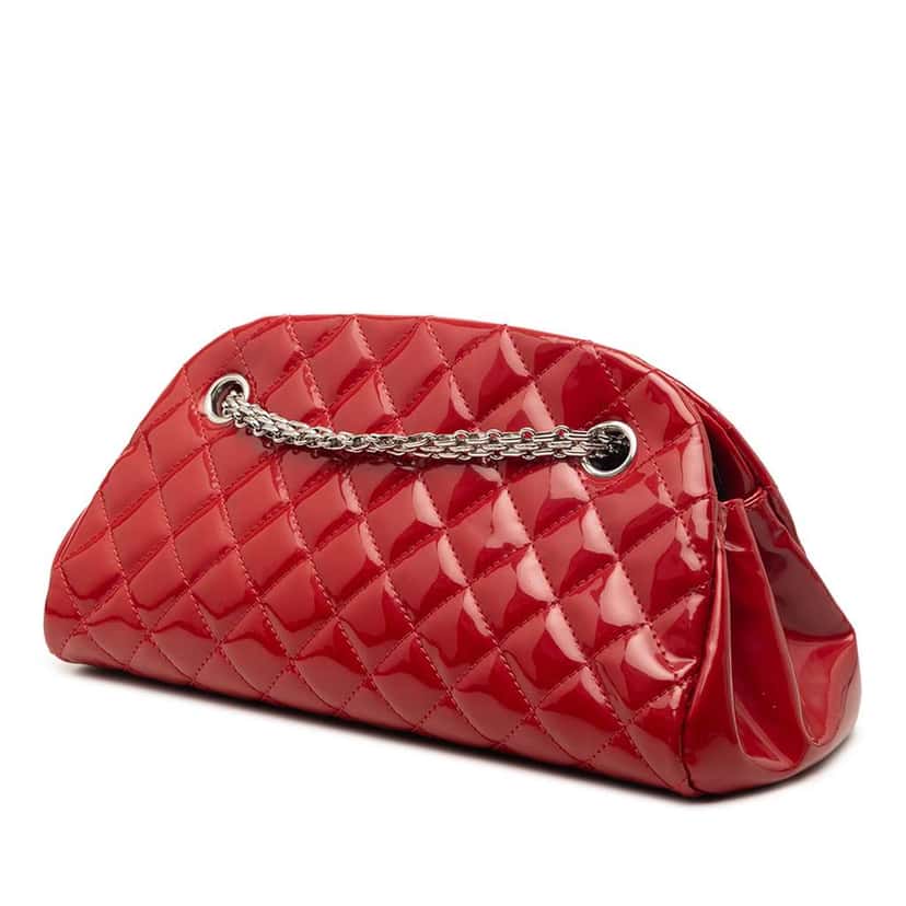 Chanel Small Patent Just Mademoiselle Shoulder Bag Red Leather Very good condition - Back View