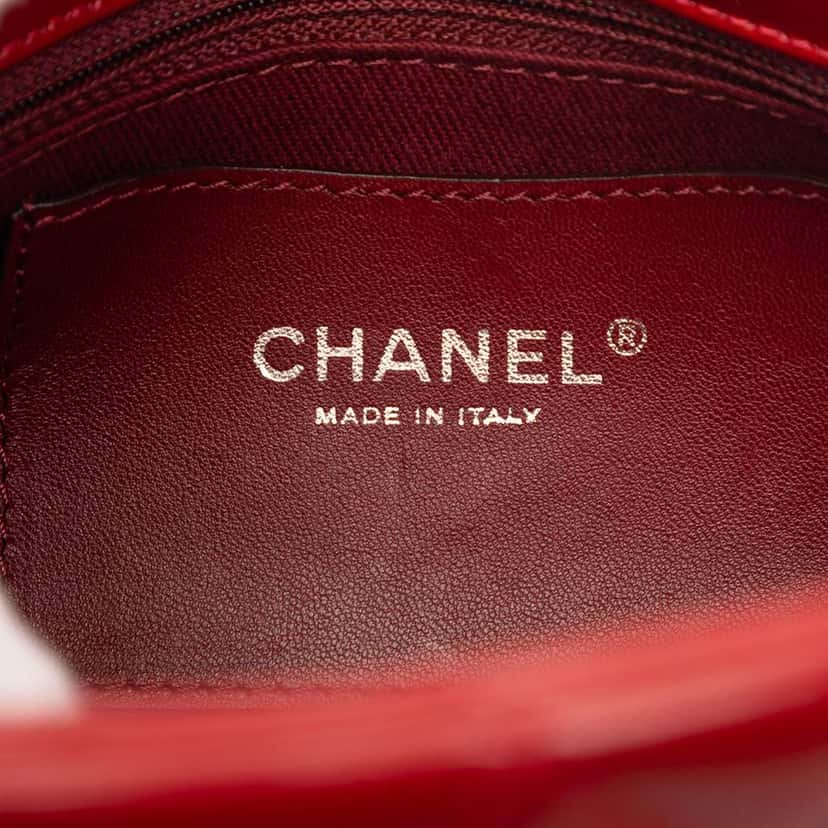 Chanel Small Patent Just Mademoiselle Shoulder Bag Red Leather Very good condition - Box View
