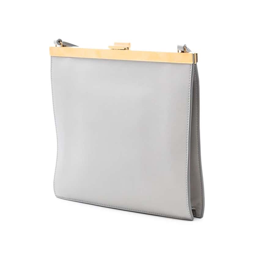 Celine Mini Leather Clasp Crossbody Grey Leather Very good condition - Back View