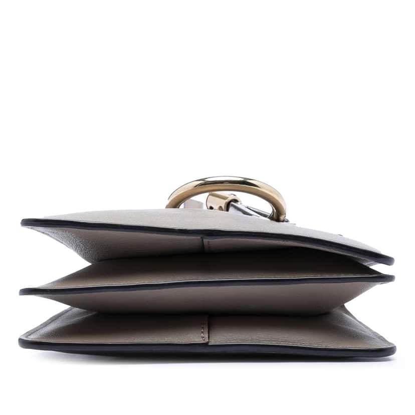 Chloé Mini Calfskin and Suede Faye Bracelet Bag Brown Leather Very good condition - Inside View