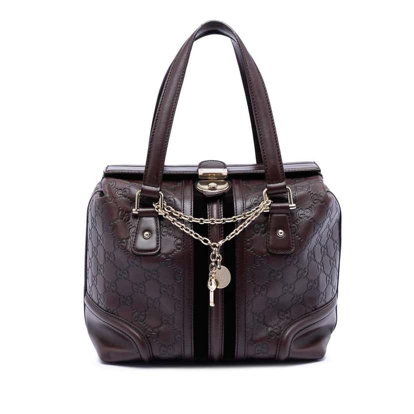 Gucci Guccissima Treasure Handbag Brown Leather Very good condition - Front View