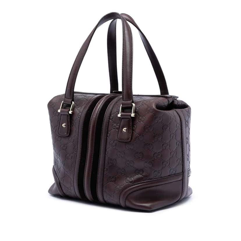 Gucci Guccissima Treasure Handbag Brown Leather Very good condition - Back View