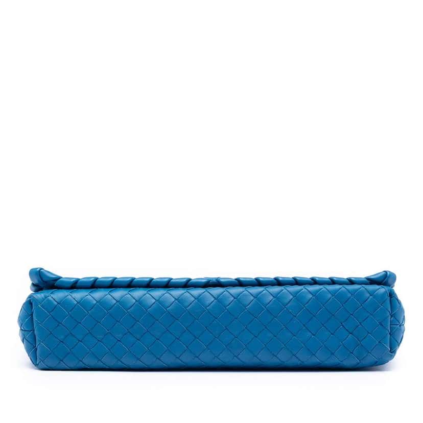 Bottega Veneta Nappa Intrecciato Flap Crossbody Blue Leather Very good condition - Inside View