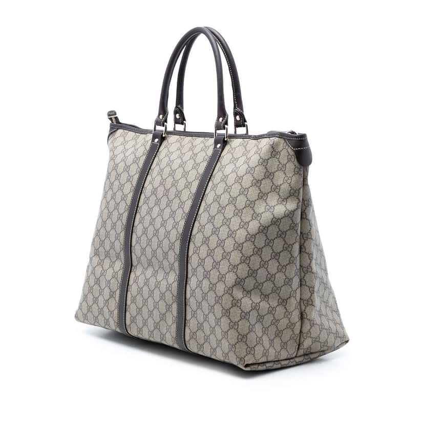 Gucci GG Supreme Weekender Beige Canvas Very good condition - Back View