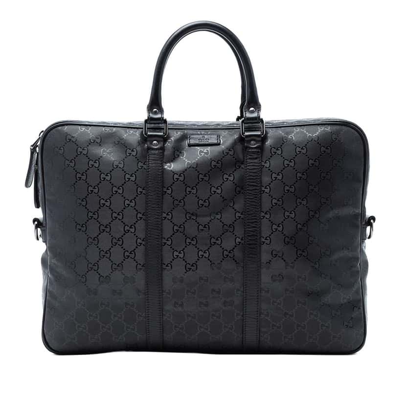 Gucci GG Imprime Business Bag Black Canvas Very good condition - Front View