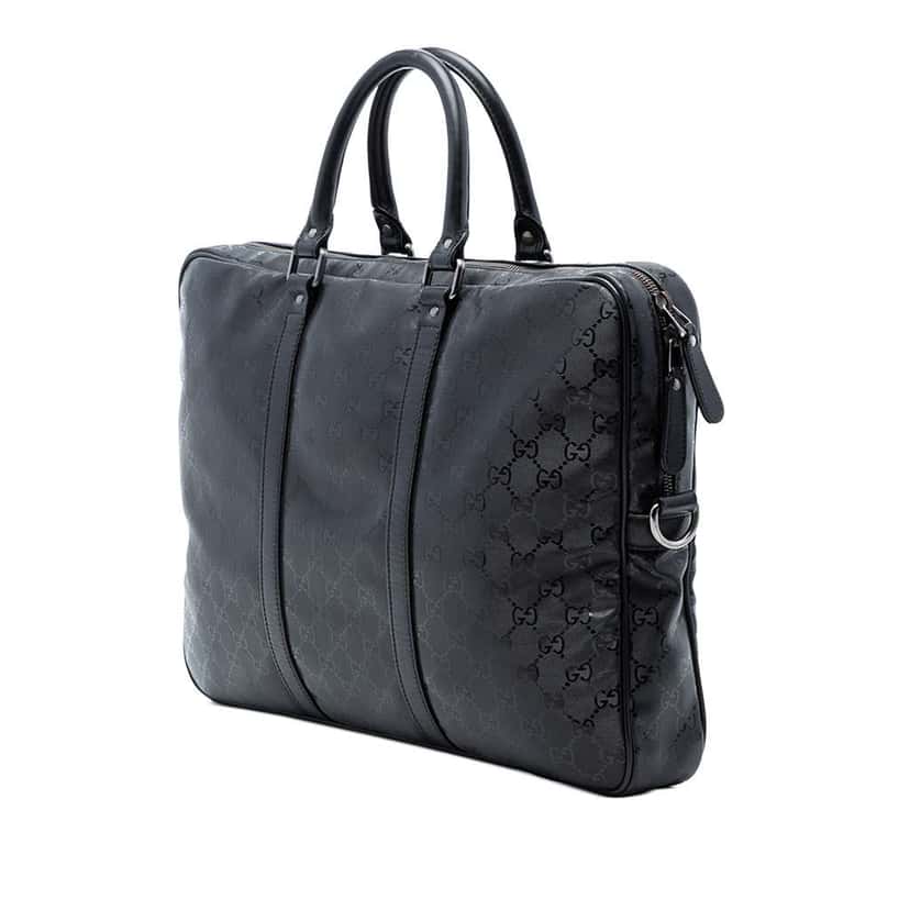 Gucci GG Imprime Business Bag Black Canvas Very good condition - Back View