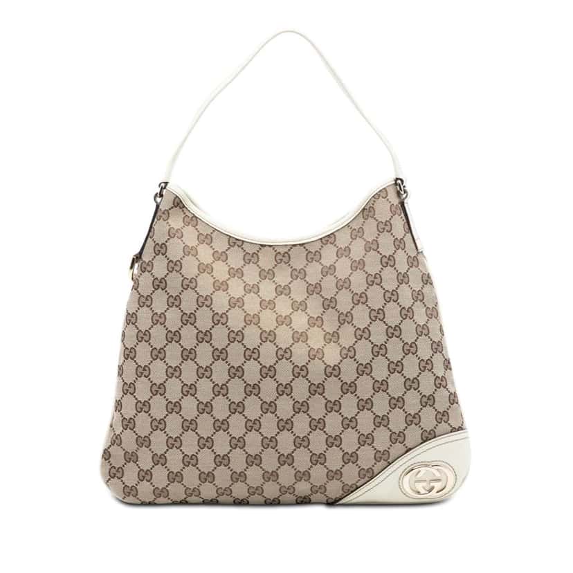 Gucci GG Canvas New Britt Hobo Beige Very good condition - Front View
