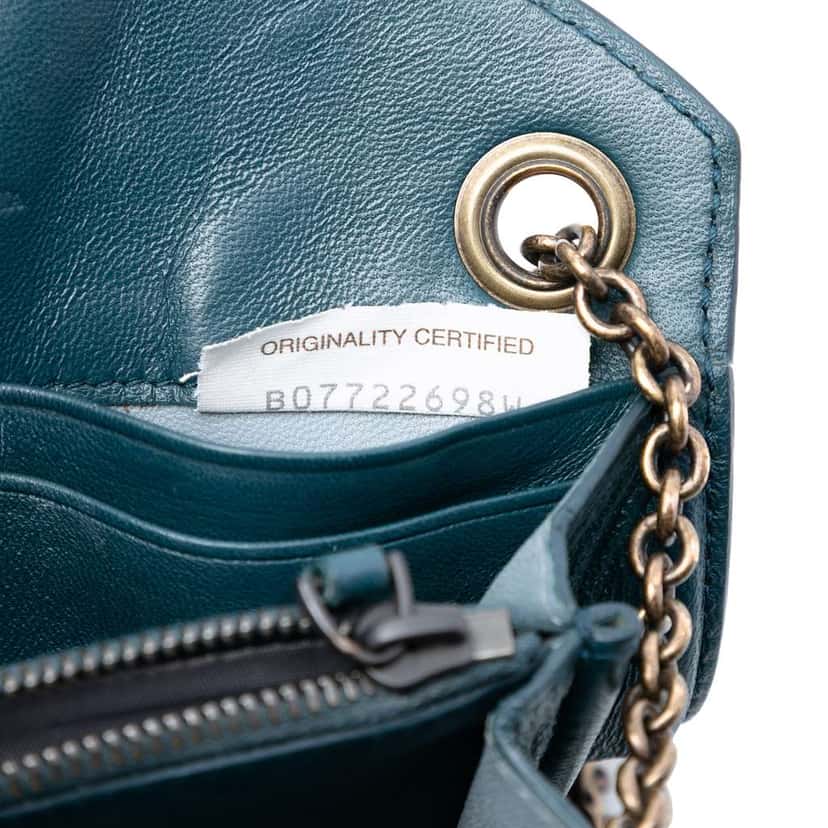 Bottega Veneta Nappa Intrecciato Chain Wallet Blue Leather Very good condition - Box View