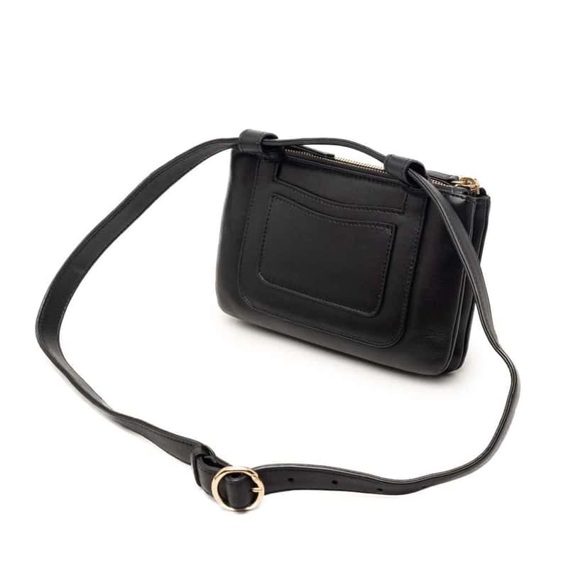 Chanel Lambskin Mania Double Zip Belt Bag Black Leather Very good condition - Back View