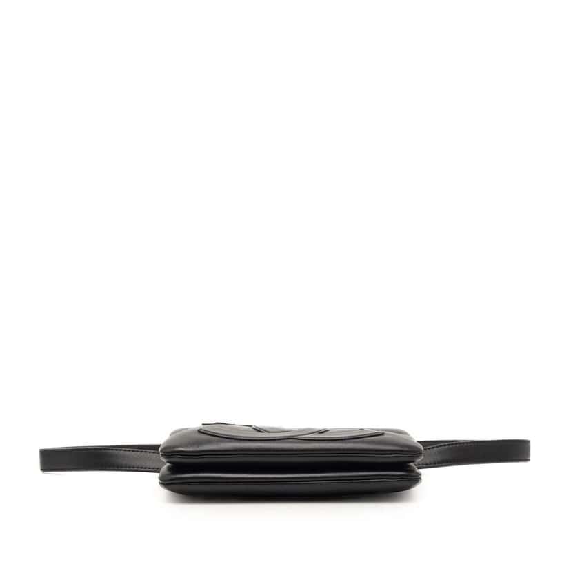 Chanel Lambskin Mania Double Zip Belt Bag Black Leather Very good condition - Inside View