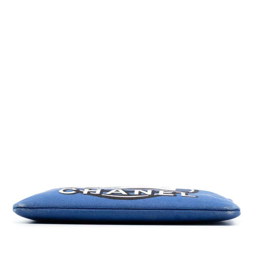 Chanel Medium Canvas La Pausa Zip O Case Clutch Blue Canvas Very good condition - Inside View