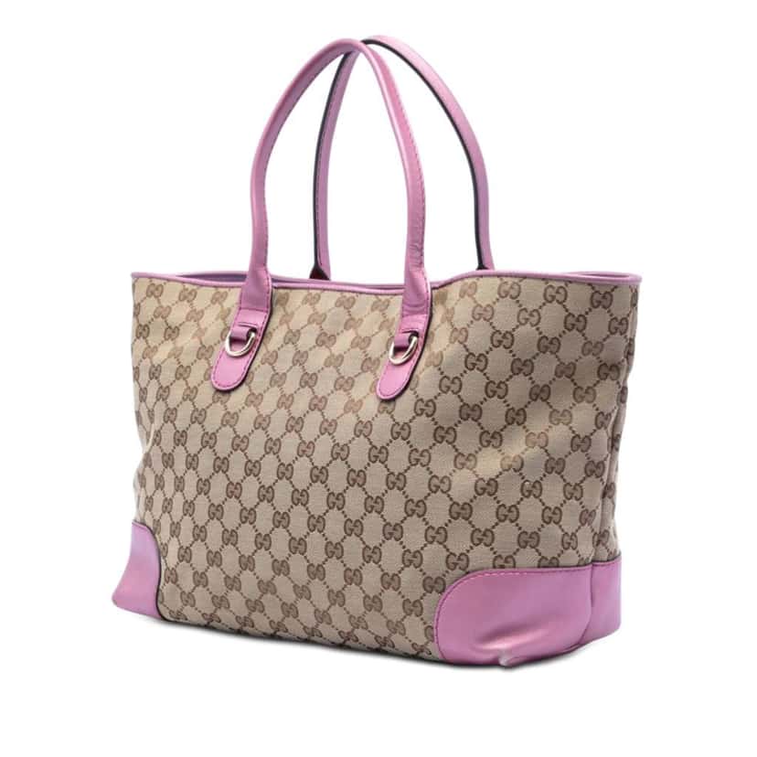 Gucci GG Canvas Heart Bit Tote Beige Canvas Very good condition - Back View