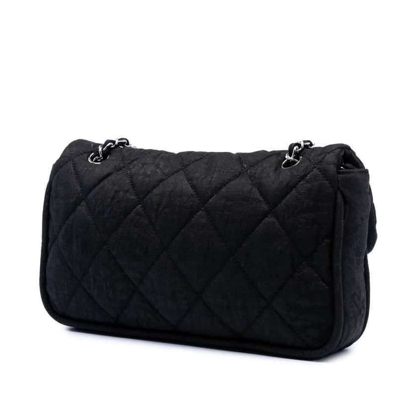 Chanel Crinkled Coated Canvas Le Marais Ligne Flap Black Canvas Very good condition - Back View