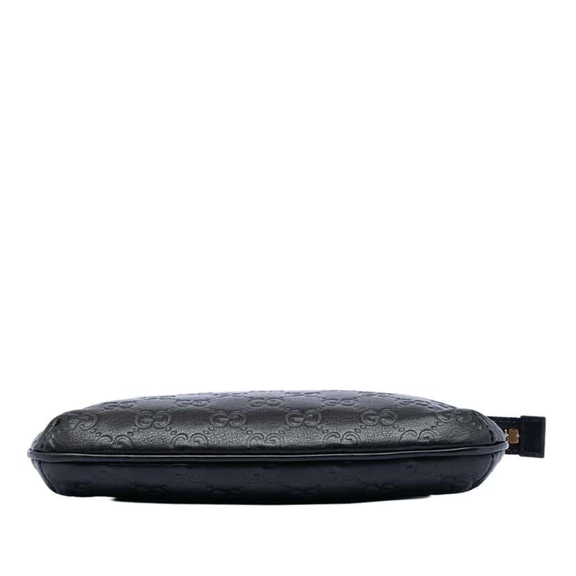 Gucci Guccissima New Britt Wristlet Pouch Black Leather Very good condition - Inside View