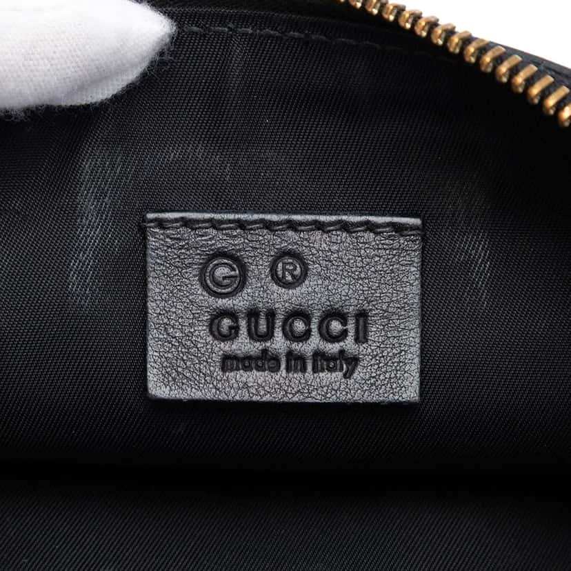 Gucci Guccissima New Britt Wristlet Pouch Black Leather Very good condition - Box View